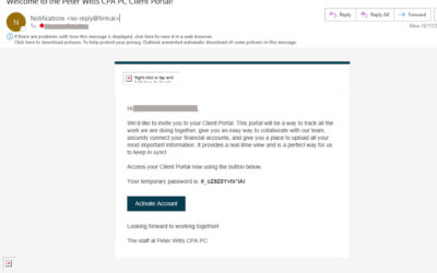 BEWARE OF SUSPICIOUS EMAIL SENT TO PETER WITTS CPA PC OFFICE